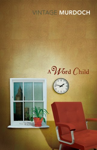 Book cover: "A Word Child" with window, clock, and red chair.