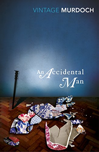 Book cover: "An Accidental Man" by Iris Murdoch, with broken pottery.