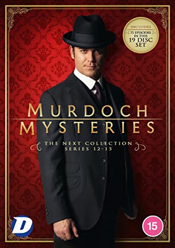 DVD cover for Murdoch Mysteries series 12-15 featuring a man in a formal suit.