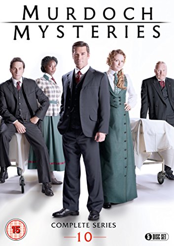 DVD cover of "Murdoch Mysteries: Series 10" featuring five characters in period costumes.
