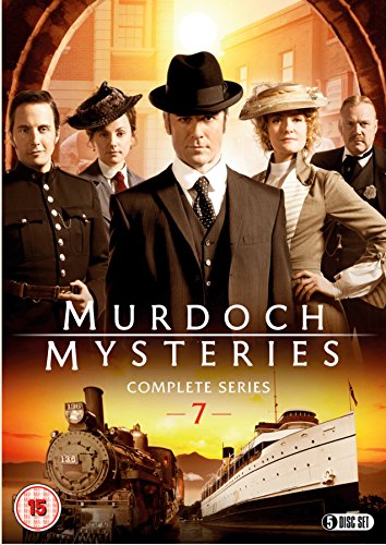 DVD cover of "Murdoch Mysteries: Series 7" featuring five characters in period attire.