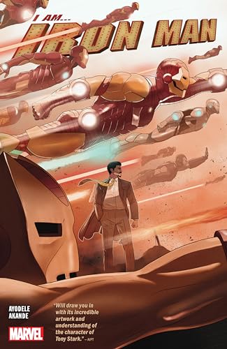 “I Am Iron Man” book cover featuring Tony Stark and Iron Man suits.