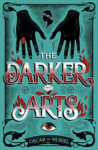 Book cover with black hands, red flames, a diamond, and an eye.