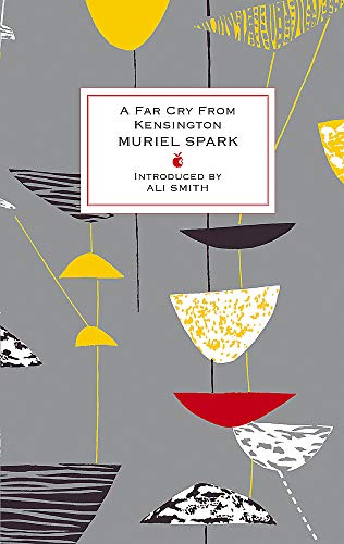 Book cover: "A Far Cry From Kensington" by Muriel Spark, abstract design.