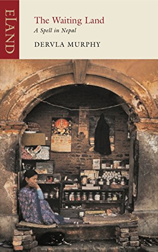 Book cover depicting a person seated in a small, cluttered shop in Nepal.