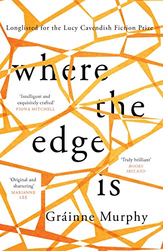 Book cover: orange cracked pattern with black title "where the edge is".