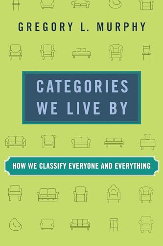 Book cover: “Categories We Live By” with furniture illustrations on green.