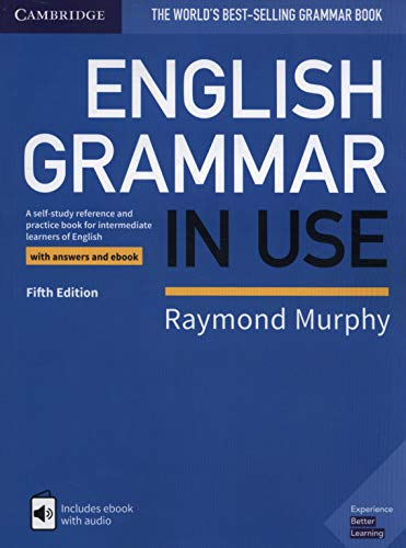 Front cover of the English Grammar in Use fifth edition book by Raymond Murphy.