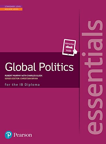 Purple textbook cover with “Global Politics” title and ebook icon.