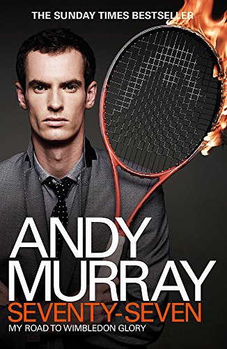 Book cover featuring tennis player Andy Murray with a flaming racket.