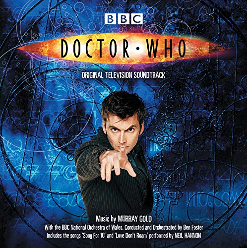 Doctor Who vinyl record cover featuring David Tennant and swirling blue design.