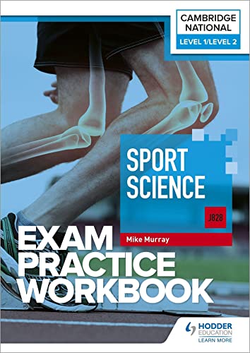Sport Science exam practice workbook cover with skeletal and running imagery.