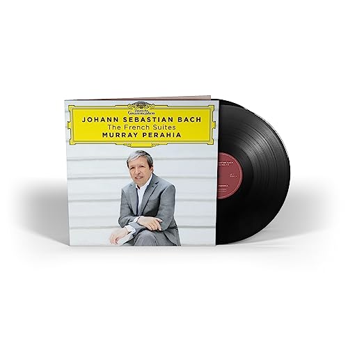 Vinyl record of Bach’s French Suites performed by Murray Perahia, with album cover.