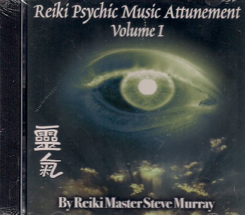 CD cover with a large green eye and text: "Reiki Psychic Music Attunement.