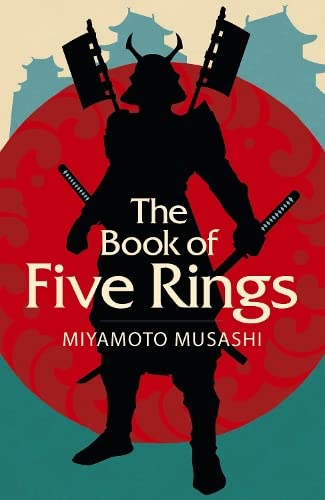 Book cover featuring a samurai silhouette against a large red circle and pagoda background.