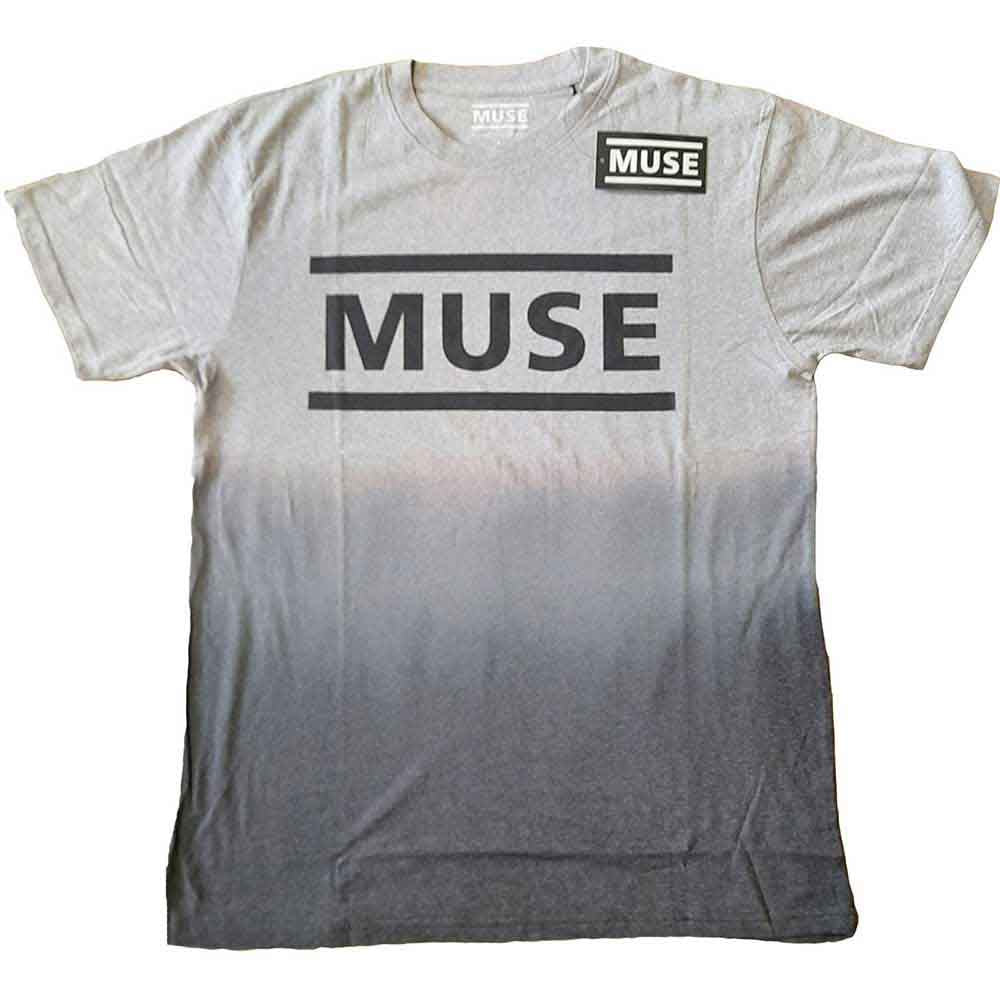 Dip-dye effect unisex t-shirt, X-Large, with Muse logo graphic.
