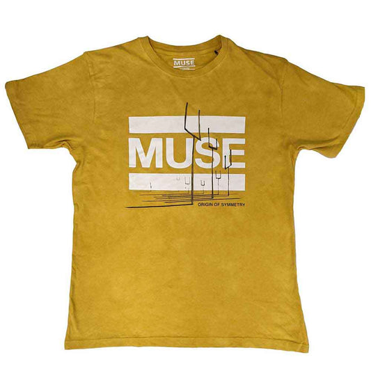 Large, dip-dye t-shirt featuring artwork inspired by Muse’s “Origin of Symmetry” album.