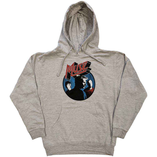 Gray unisex hoodie with a full-body printed design resembling a jumpsuit.