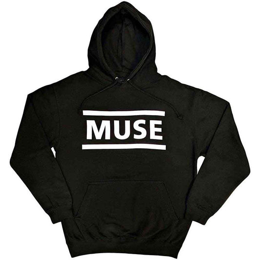 White pullover hoodie with a small, dark logo; size small.