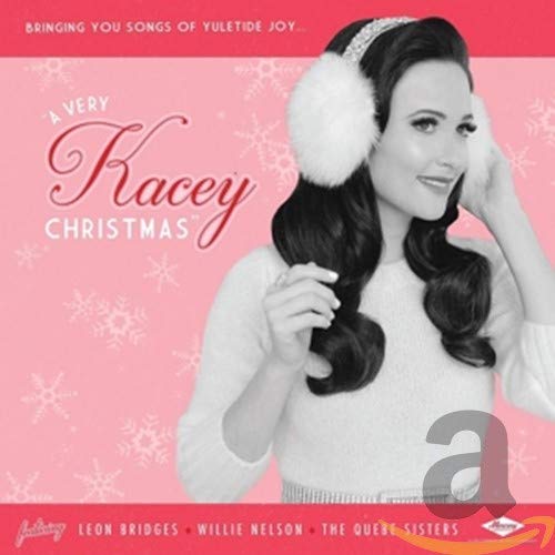 Kacey Musgraves album cover, "A Very Kacey Christmas," with snowflakes.