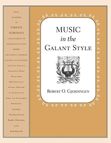 Book cover for Music in the Galant Style by Robert O. Gjerdingen with lyre illustration.