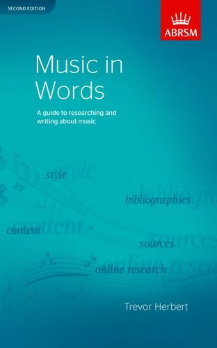 Book cover: “Music in Words,” second edition, about music research.