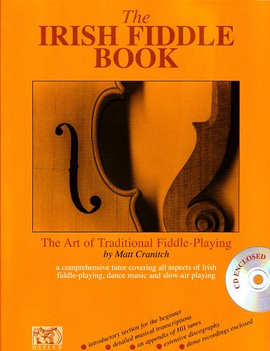 Orange cover of "The Irish Fiddle Book" featuring a fiddle illustration.
