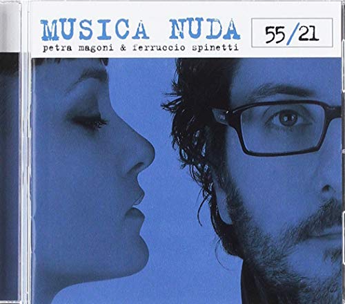 CD case for Musica Nuda’s “55/21” featuring two faces in profile.