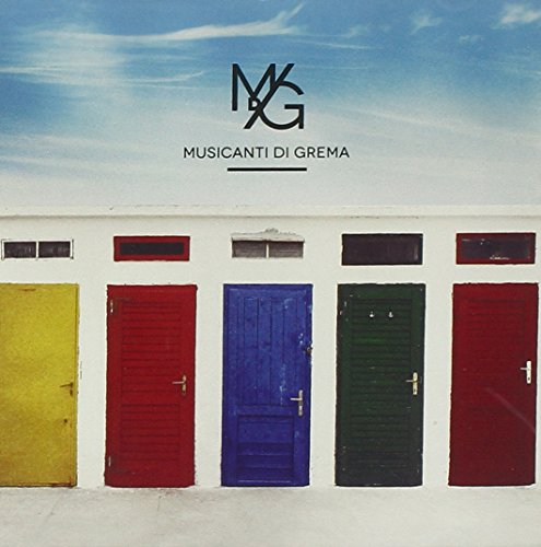 CD cover with colorful beach huts against a blue sky.
