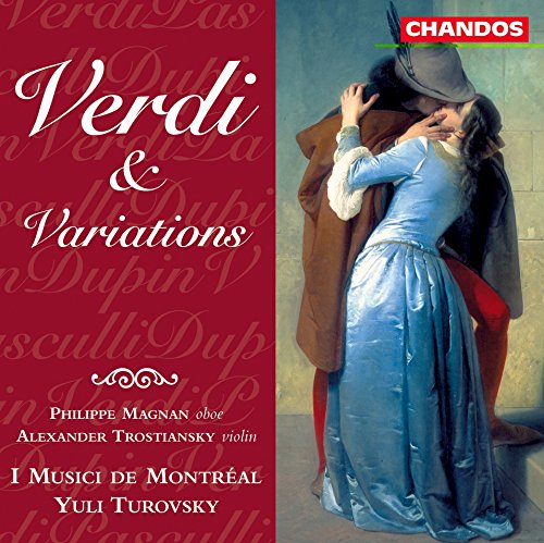 Album cover featuring a painting of a kissing couple next to red text.