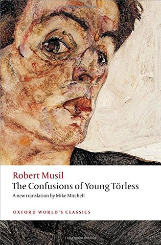Book cover: expressive portrait of a young man, “The Confusions of Young Törless.”