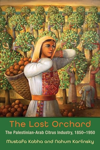 Book cover depicting a woman with citrus fruit in an orchard.