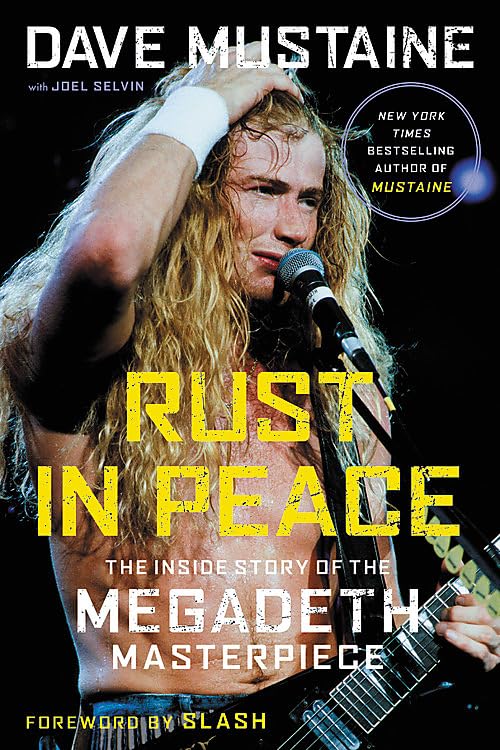 Book cover featuring Dave Mustaine of Megadeth with yellow title text.