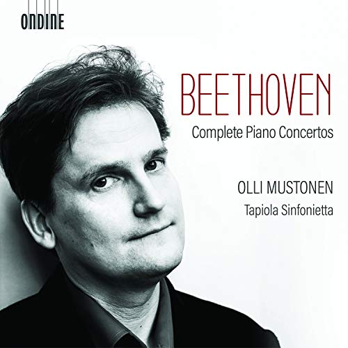 CD cover featuring portrait of pianist Olli Mustonen and text “Beethoven.”