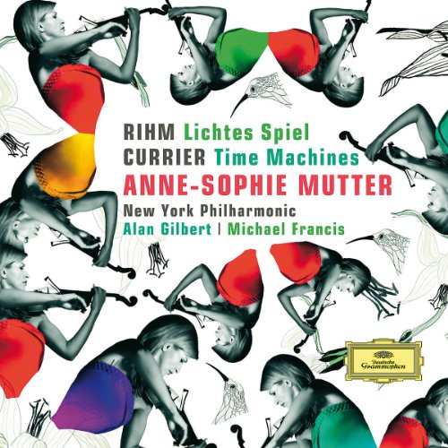 CD cover featuring violinist Anne-Sophie Mutter in repeated poses with colorful dresses.