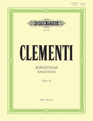 Sheet music cover for Clementi’s "6 Sonatinas Op. 36" in green frame.