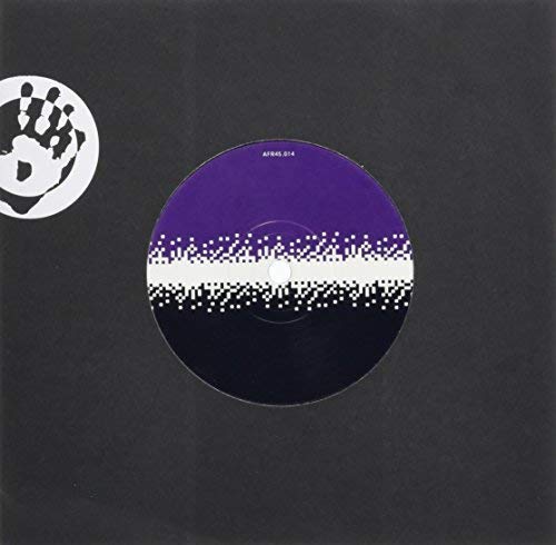 Purple and black vinyl record with white striped pattern and center label.