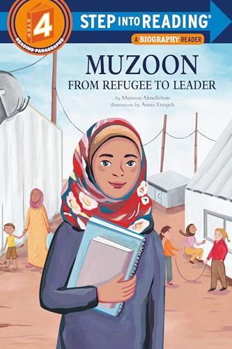 Book cover featuring Muzoon Almellehan, a young woman with a book.