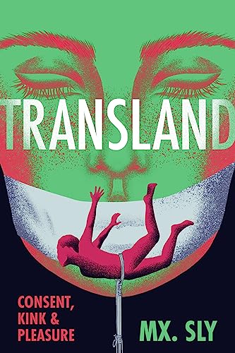Book cover: "Transland" with red figure falling into a green and red face.