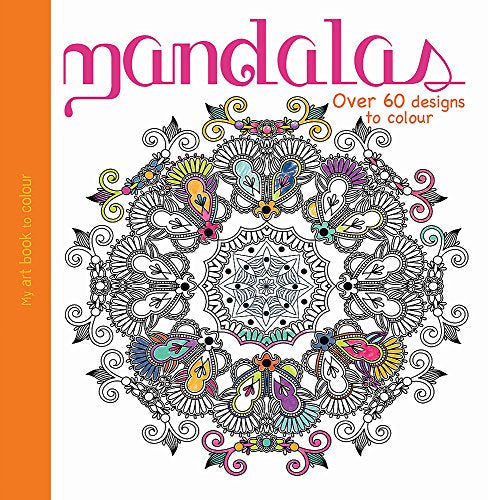 Cover of a coloring book featuring intricate black and white mandala designs.