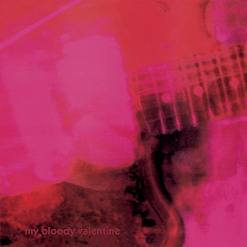 Pink abstract guitar image, album cover for My Bloody Valentine’s Loveless.