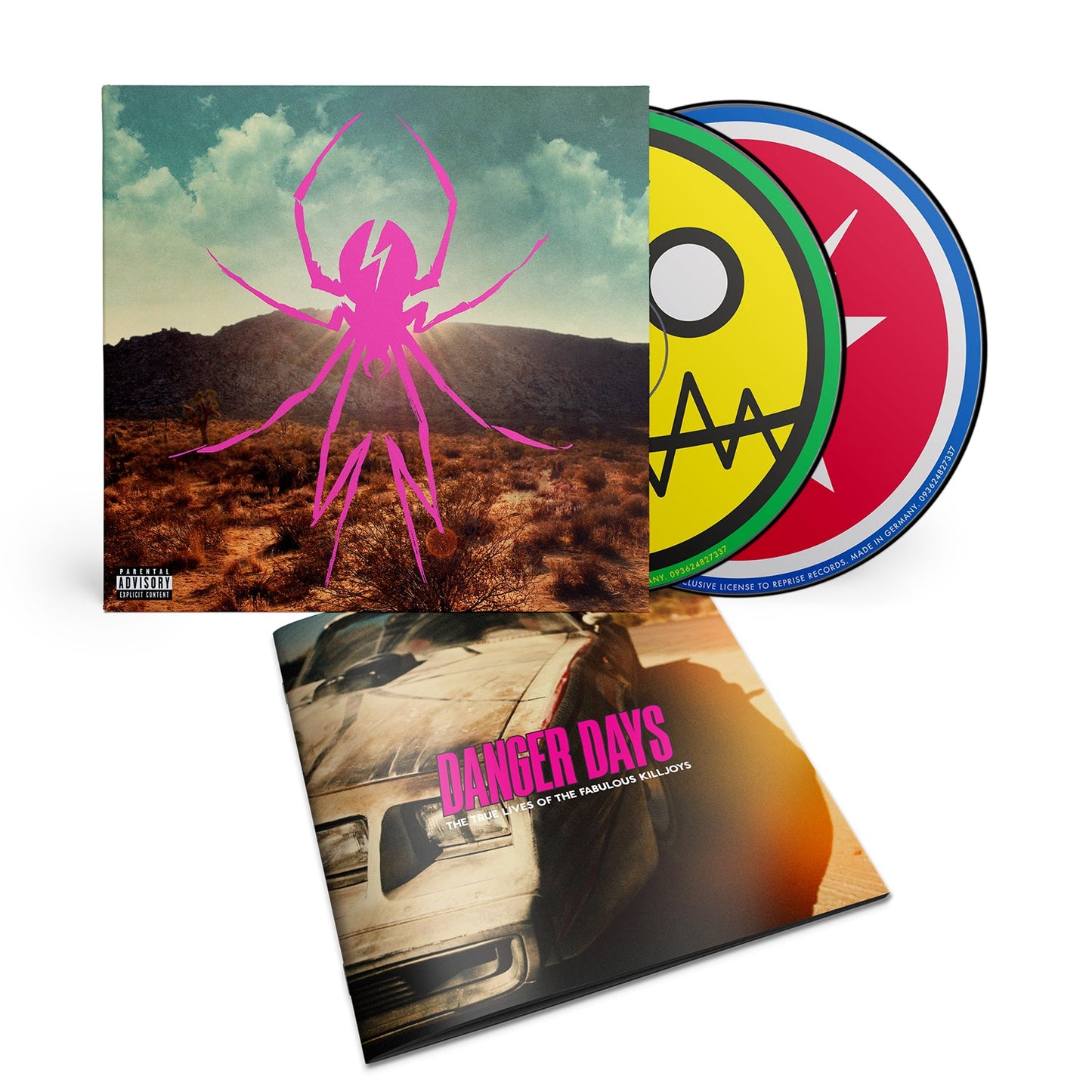 My Chemical Romance "Danger Days" deluxe CD with desert and car imagery.