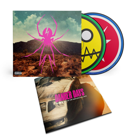 My Chemical Romance "Danger Days" deluxe CD with desert and car imagery.