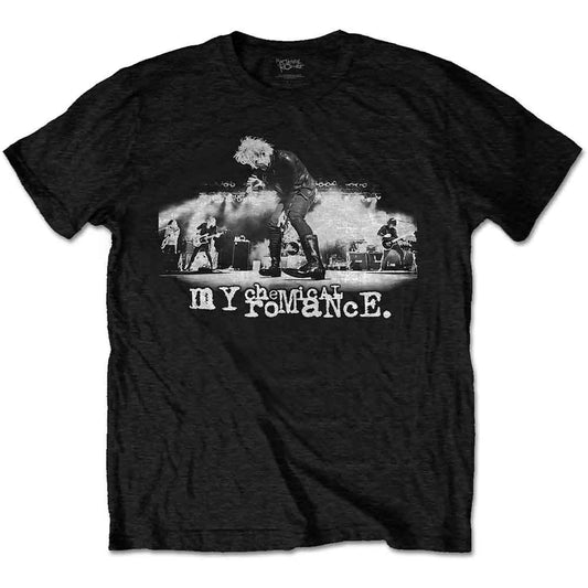 Black My Chemical Romance t-shirt with band logo and live performance graphic.