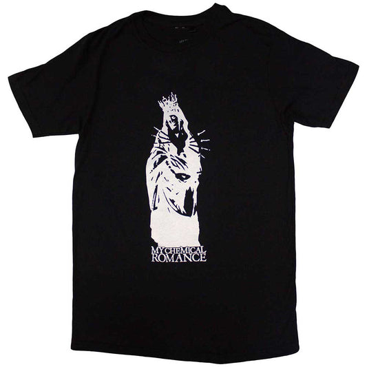 Black unisex t-shirt featuring a graphic print of Lady Sorrows for My Chemical Romance.