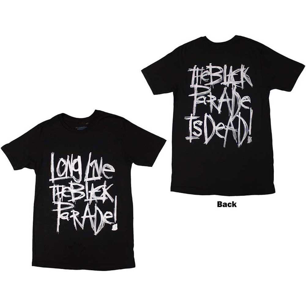 Black unisex t-shirt featuring My Chemical Romance The Black Parade graphic on the back.