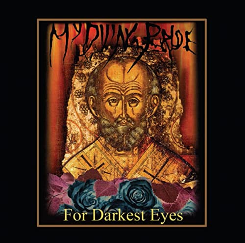 CD cover: icon-style portrait of a bearded man with dark roses.