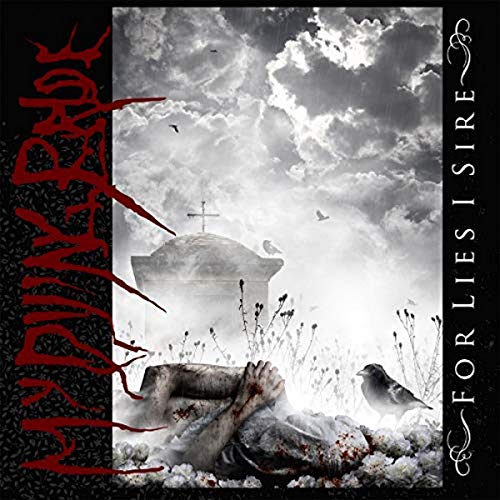 Album cover: stormy sky, graveyard, and a figure lying in grass.
