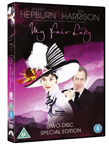 My Fair Lady" DVD cover featuring Audrey Hepburn and Rex Harrison.