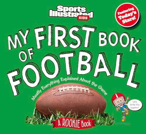 Green cover of children’s football book with a football and cartoon mascot.